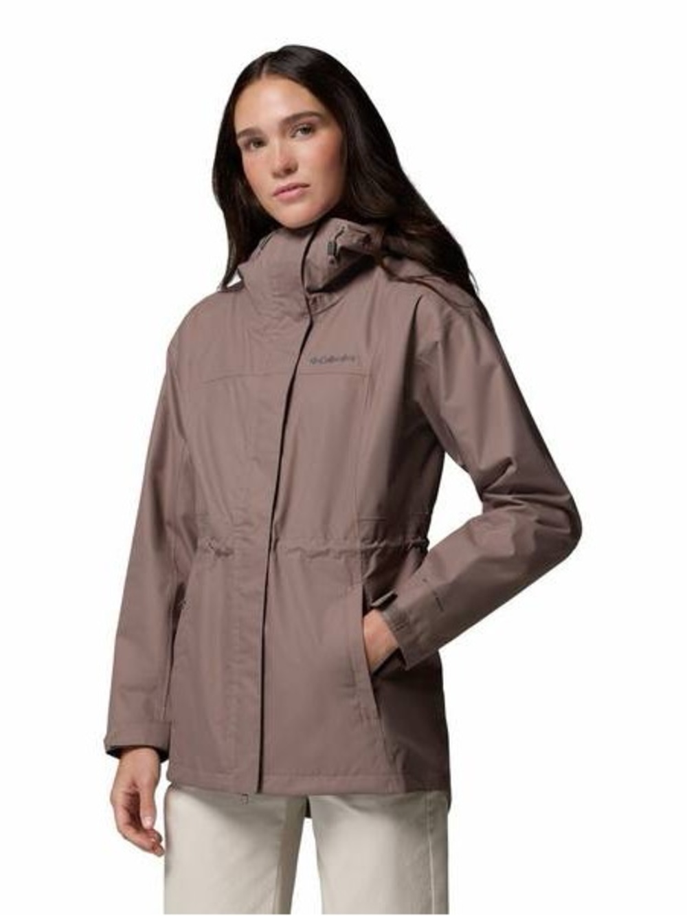 Columbia Women's Purple/Grey Waterproof OmniTech Hooded Rain Jacket